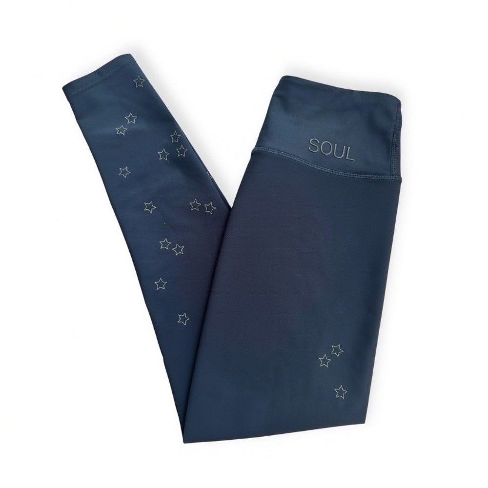 SoulCycle Soul High Waisted Star Leggings Navy Size S Women
